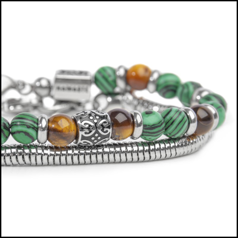 Bracciale malachiete e bracciale catena snake