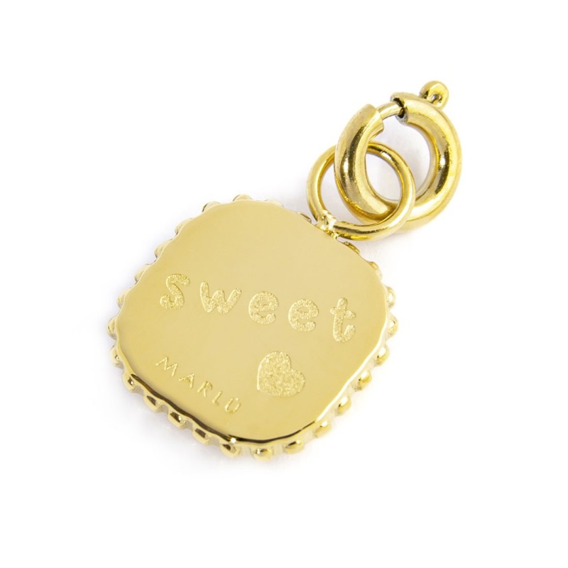 Charm piastrina cuore con zircone