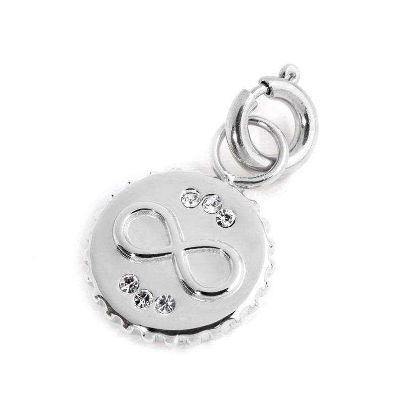 CHARM MEDAGLIETTA CON INFINITO E CRISTALLI