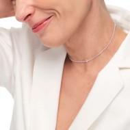 Collane tennis con zirconi e zircone centrale baguette