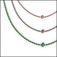 Collane tennis con zirconi e zircone centrale baguette