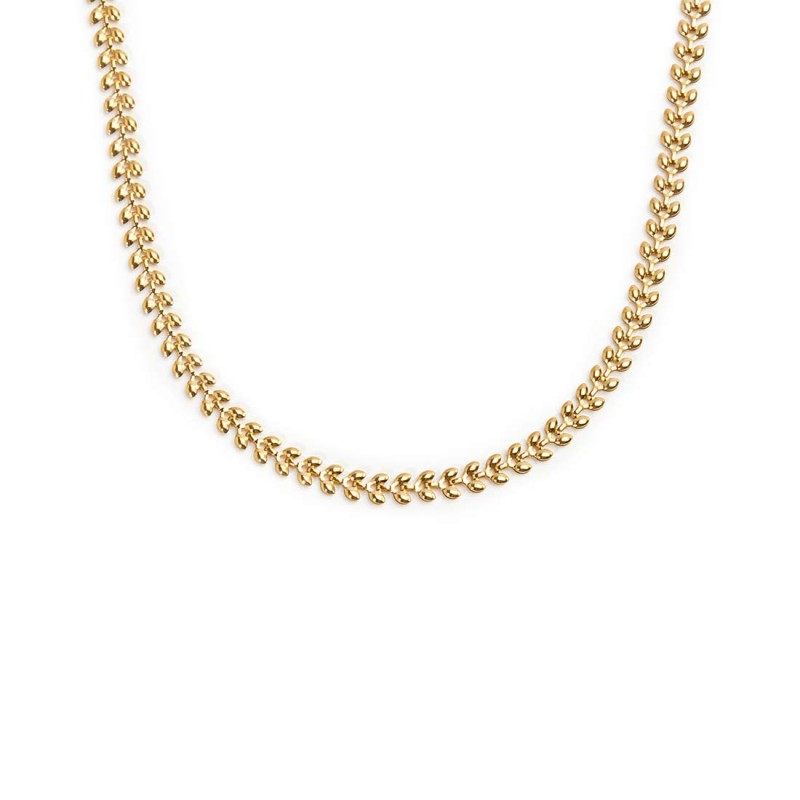 Collana catena a foglia e collana con pietre a rondelle