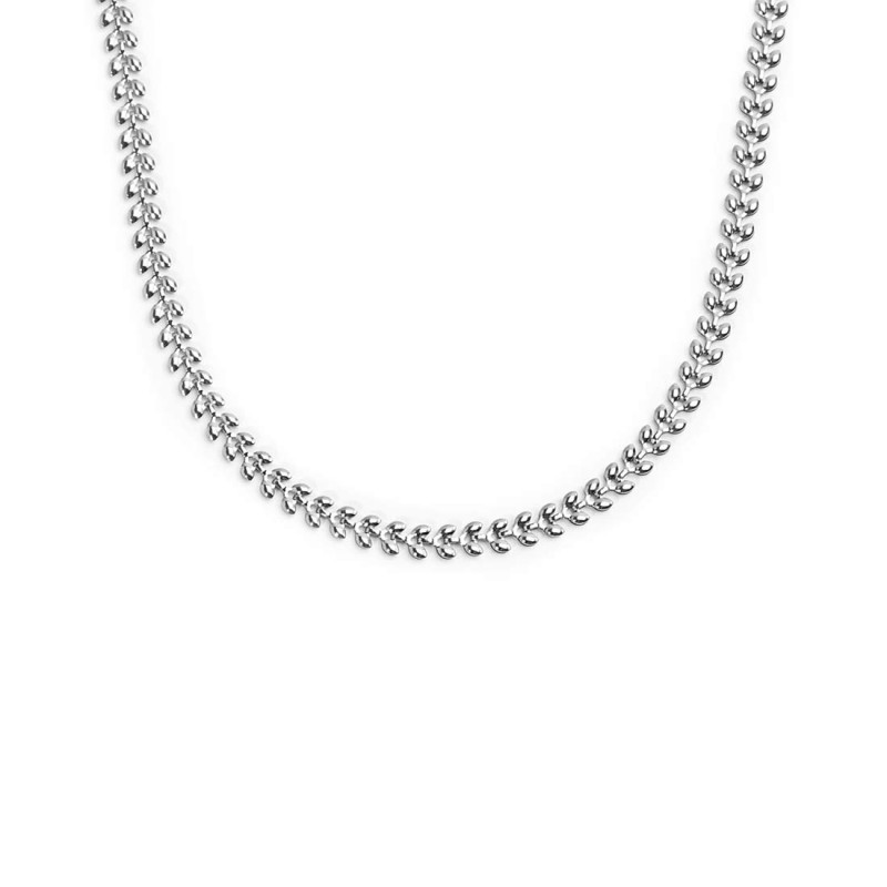 Collana catena a foglia e collana con pietre a rondelle