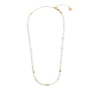 Collana catena a foglia e collana con pietre a rondelle