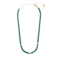 Collana catena a foglia e collana con pietre a rondelle