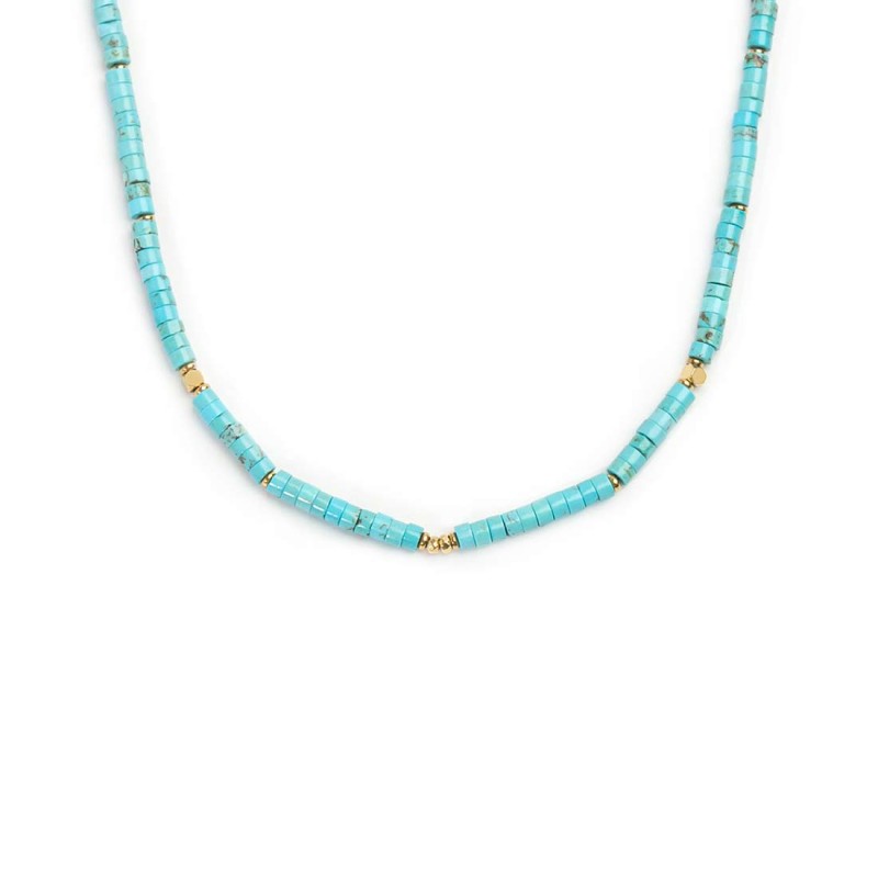 Collana catena a foglia e collana con pietre a rondelle