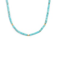 Collana catena a foglia e collana con pietre a rondelle