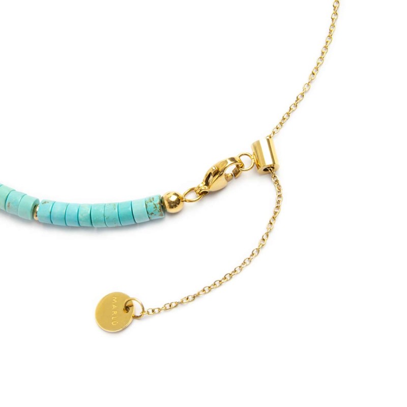 Collana catena a foglia e collana con pietre a rondelle