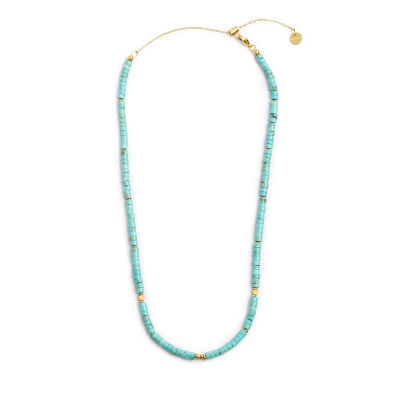 Collana catena a foglia e collana con pietre a rondelle