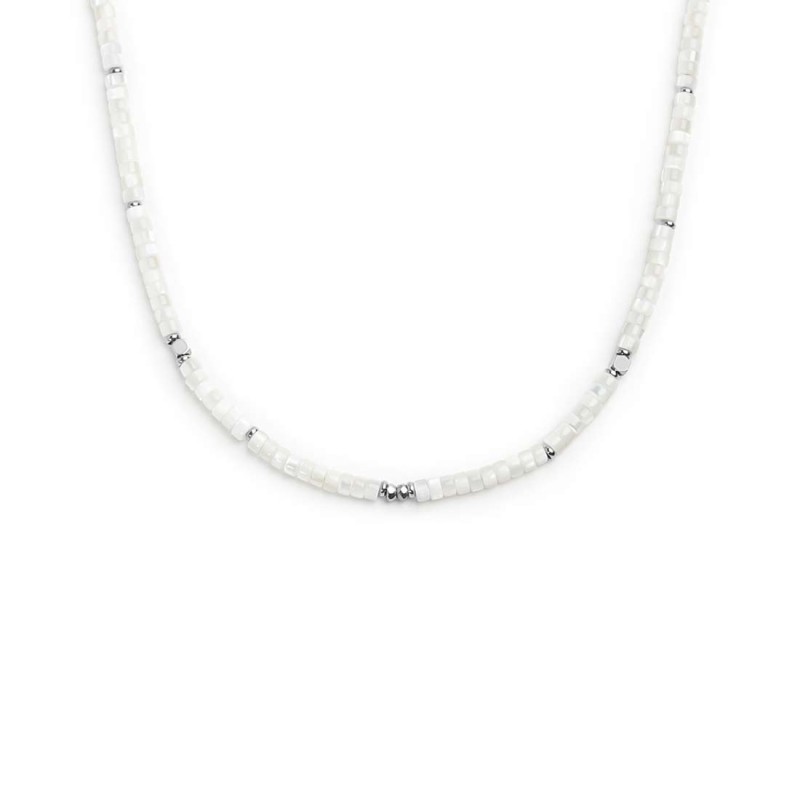 Collana catena a foglia e collana con pietre a rondelle