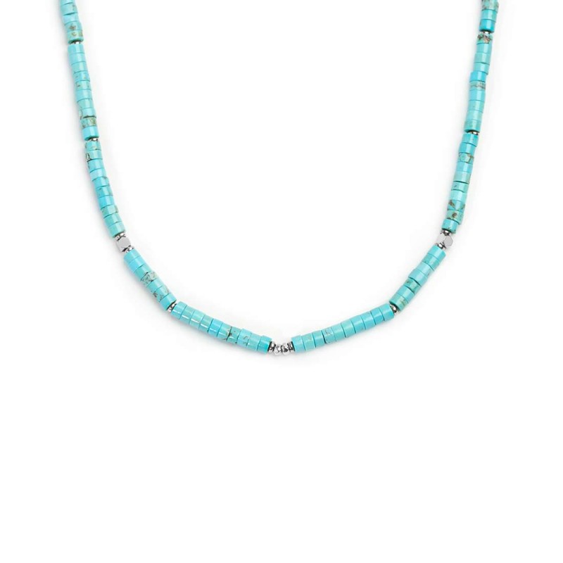 Collana catena a foglia e collana con pietre a rondelle