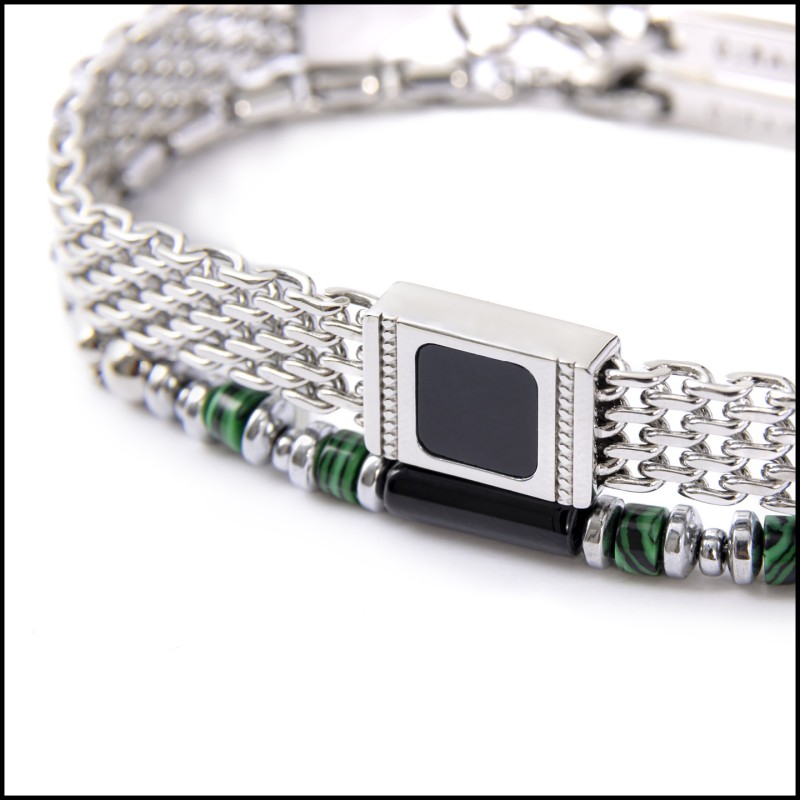 Bracciale elementi in pietra e bracciale con pietra centrale