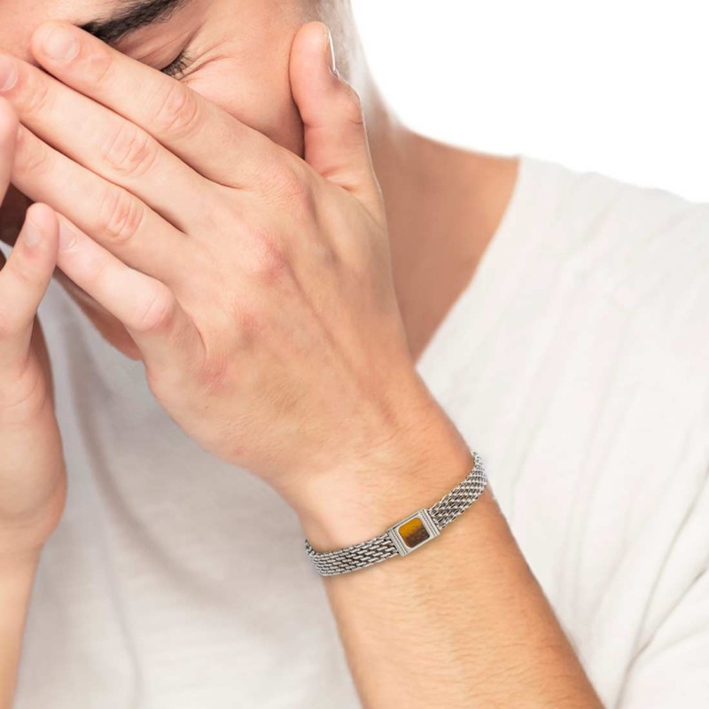 Bracciale elementi in pietra e bracciale con pietra centrale