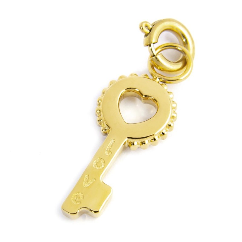 CHARM CHIAVE CON CRISTALLI BIANCHI