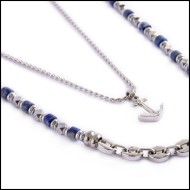 Collana con ancora e collana con rondelle in sodalite