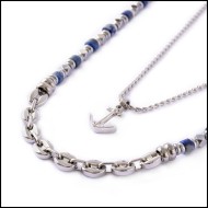 Collana con ancora e collana con rondelle in sodalite