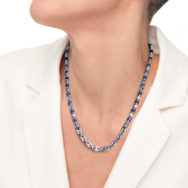 Collana con ancora e collana con rondelle in sodalite