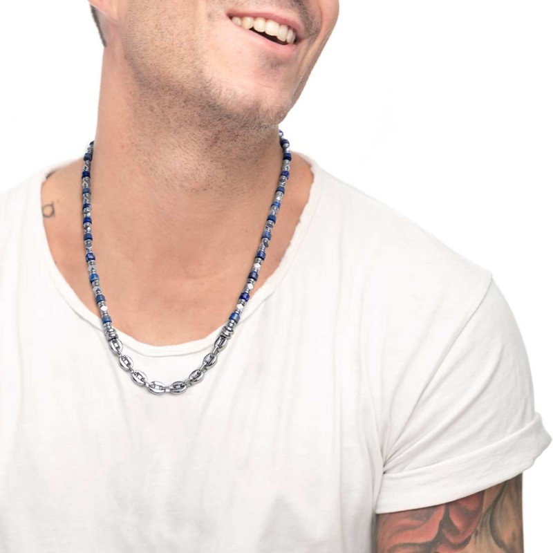 Collana con ancora e collana con rondelle in sodalite