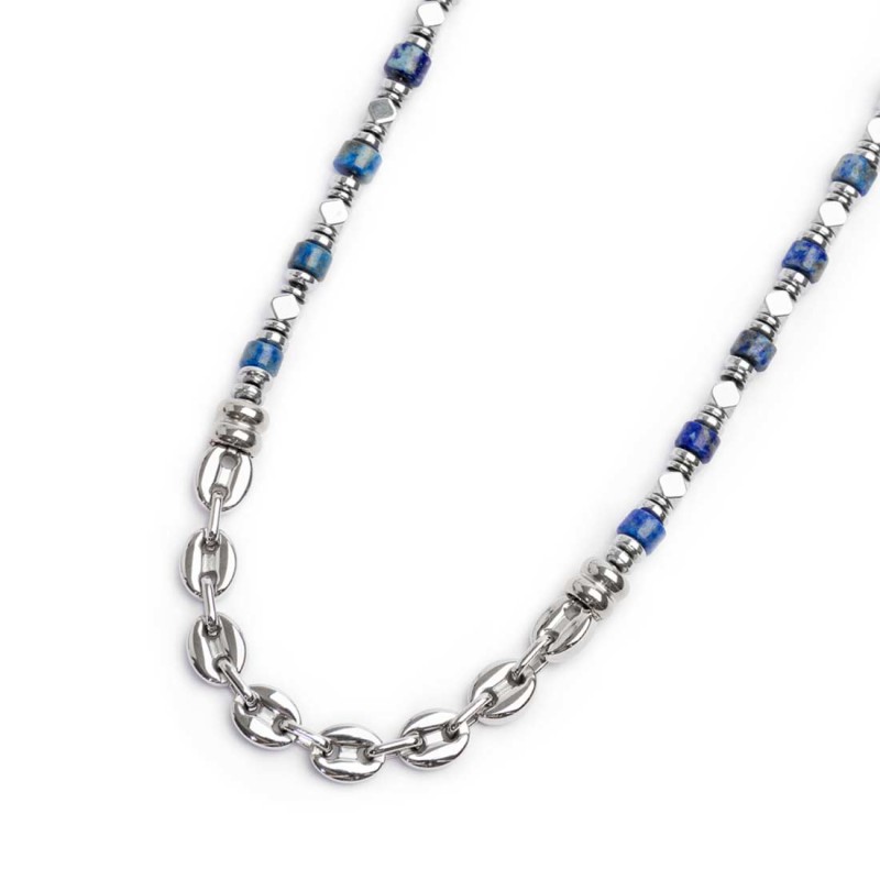 Collana con ancora e collana con rondelle in sodalite