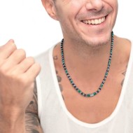 Collana rosa dei venti e collana rondelle in malachite