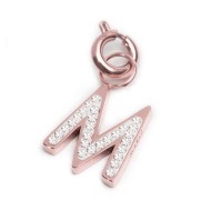 Collana con perle e lettera con cristalli