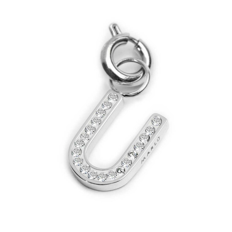 Collana con perle e lettera con cristalli