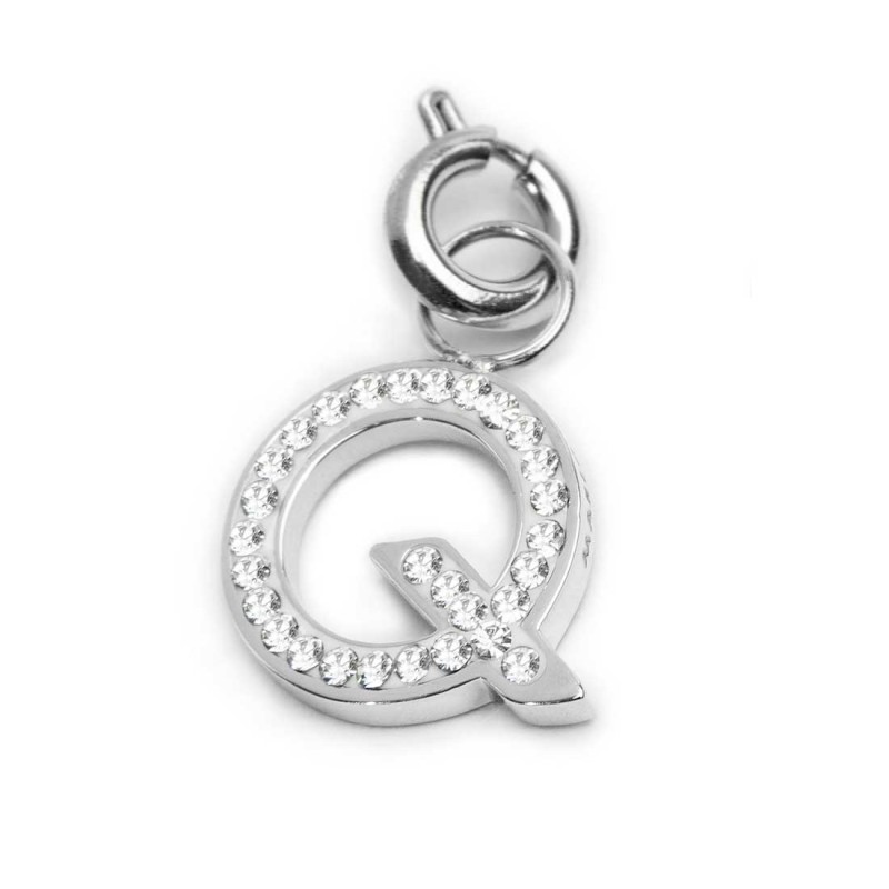 Collana con perle e lettera con cristalli