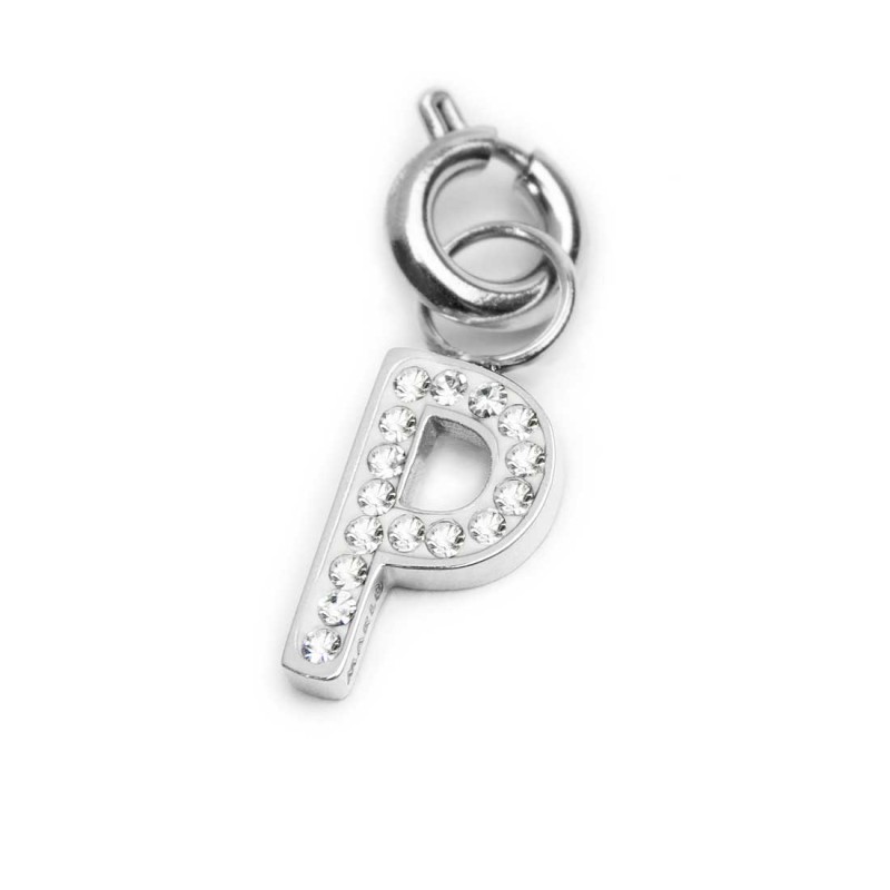 Collana con perle e lettera con cristalli