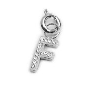 Collana con perle e lettera con cristalli