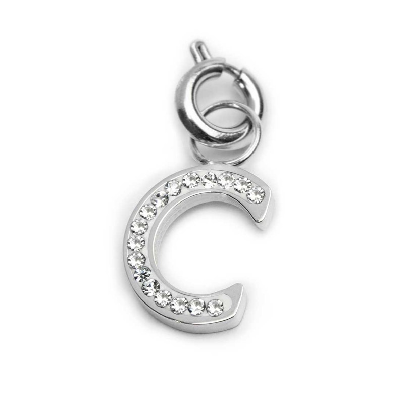 Collana con perle e lettera con cristalli