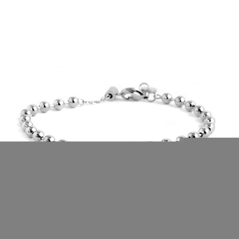 Bracciale con perle di fiume e bracciale a sfere con charm lettera cristalli
