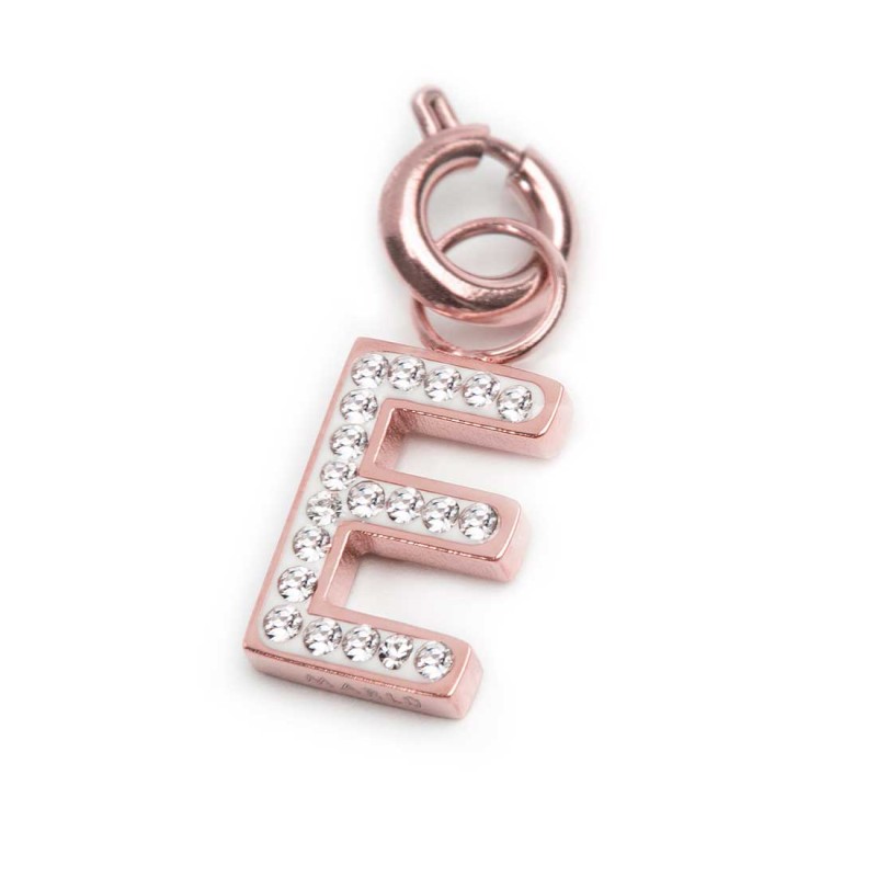 Bracciale con perle di fiume e bracciale a sfere con charm lettera cristalli