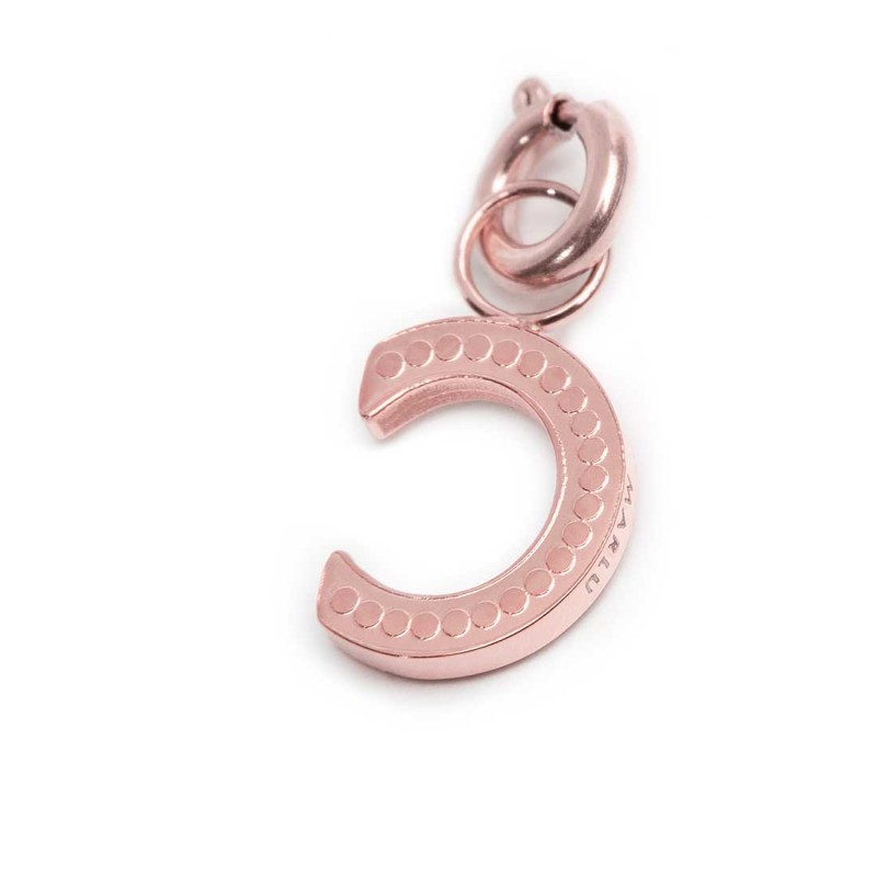 Bracciale con perle di fiume e bracciale a sfere con charm lettera cristalli