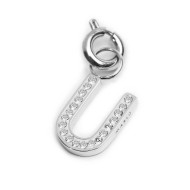 Bracciale con perle di fiume e bracciale a sfere con charm lettera cristalli