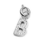 Bracciale con perle di fiume e bracciale a sfere con charm lettera cristalli