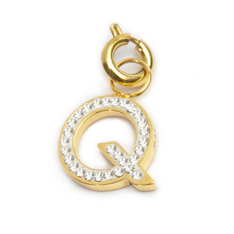 Bracciale con perle di fiume e bracciale a sfere con charm lettera cristalli