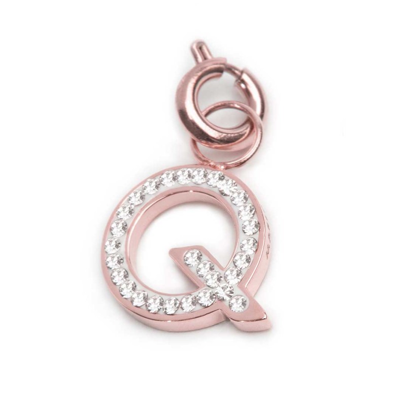 Bracciale con perle di fiume e bracciale a sfere con charm lettera cristalli