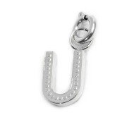 Bracciale con perle di fiume e bracciale a sfere con charm lettera cristalli