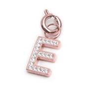 Bracciale con perle di fiume e bracciale a sfere con charm lettera cristalli