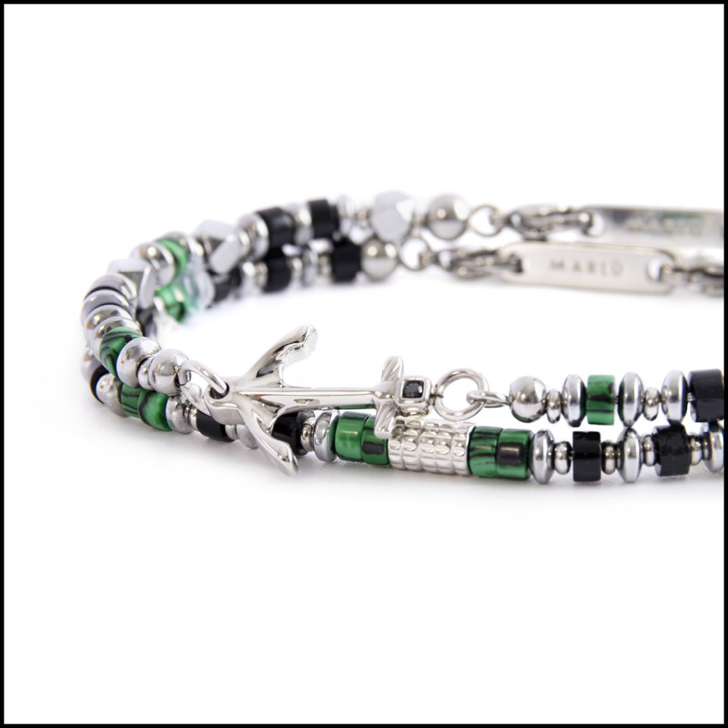 Bracciale con ancora e bracciale con malachite