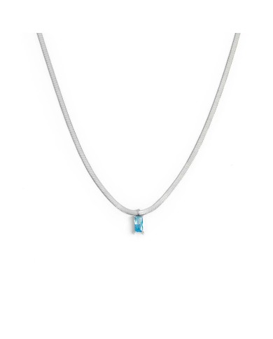 Collana catena snake con zircone baguette