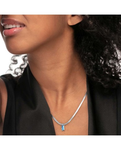 Collana catena snake con zircone baguette