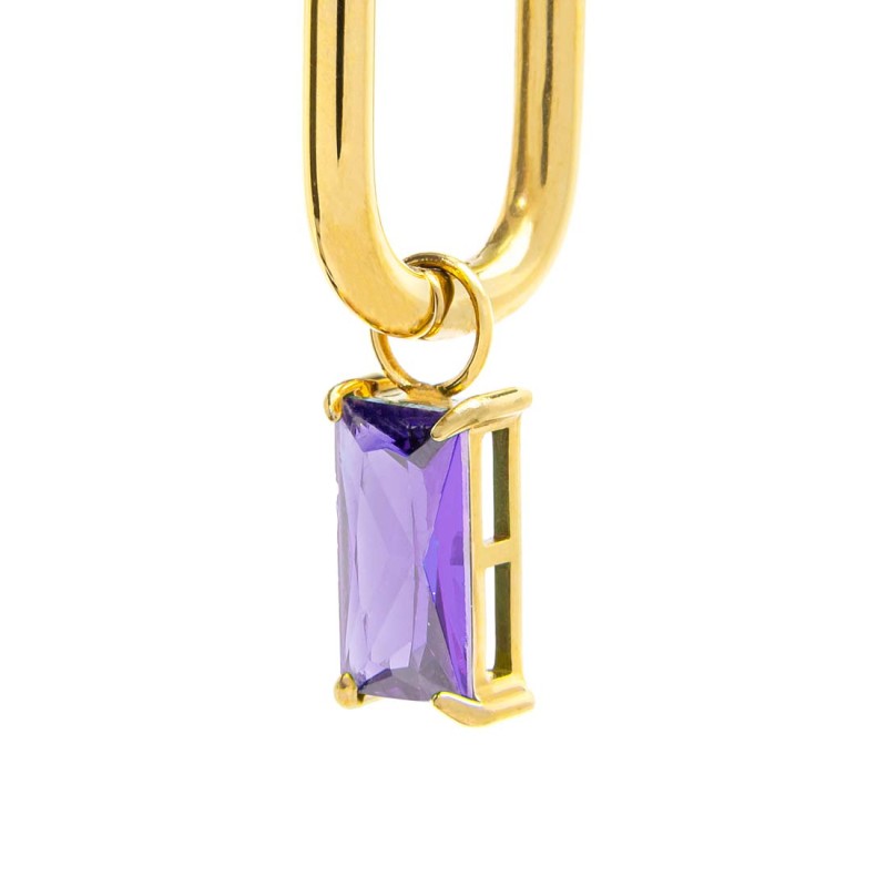 OR MONO OVALE CON CZ BAGUETTE PEND