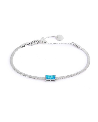 Bracciale catena snake con zircone baguette