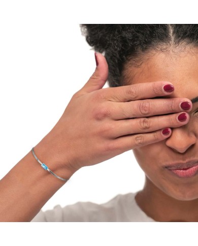 Bracciale catena snake con zircone baguette