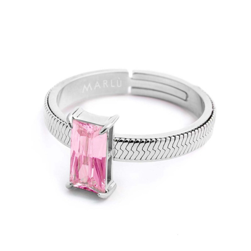 Anello con zircone baguette