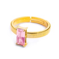 Anello con zircone baguette