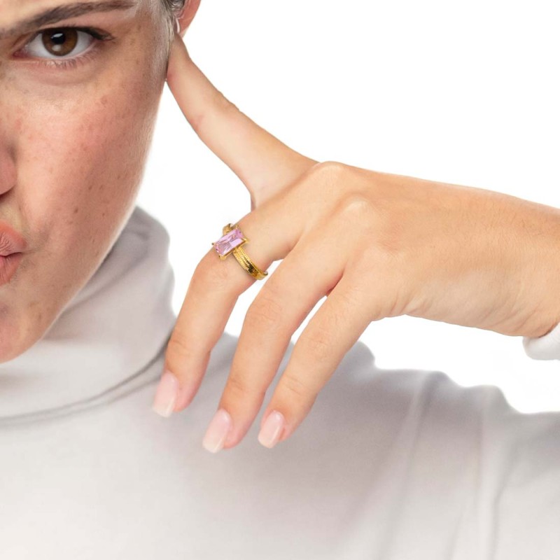 AN A FASCETTA CON CUBIC ZIRCONIA BAGUETTE