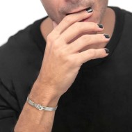 Bracciale catena multifilo con serpente e zircone