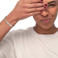 Bracciale catena multifilo con serpente e zircone